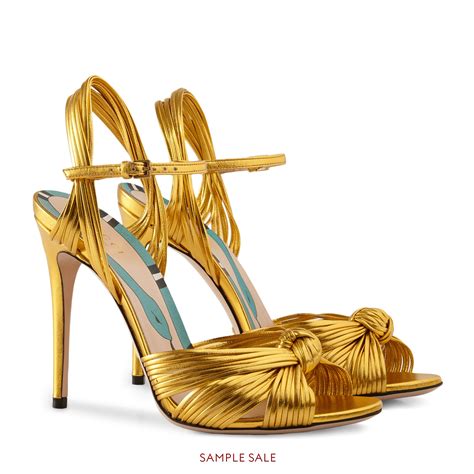 gucci gold sandals heels|high heel gucci sandals women.